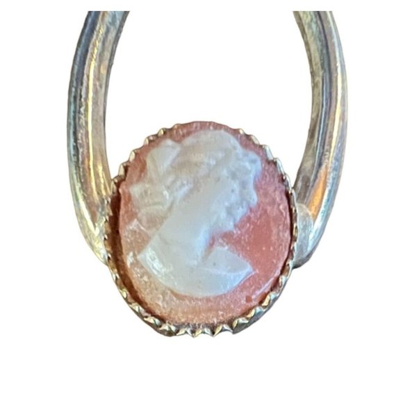 Vintage Gold Tone Wishbone with Cameo Pendant - Picture 8 of 13